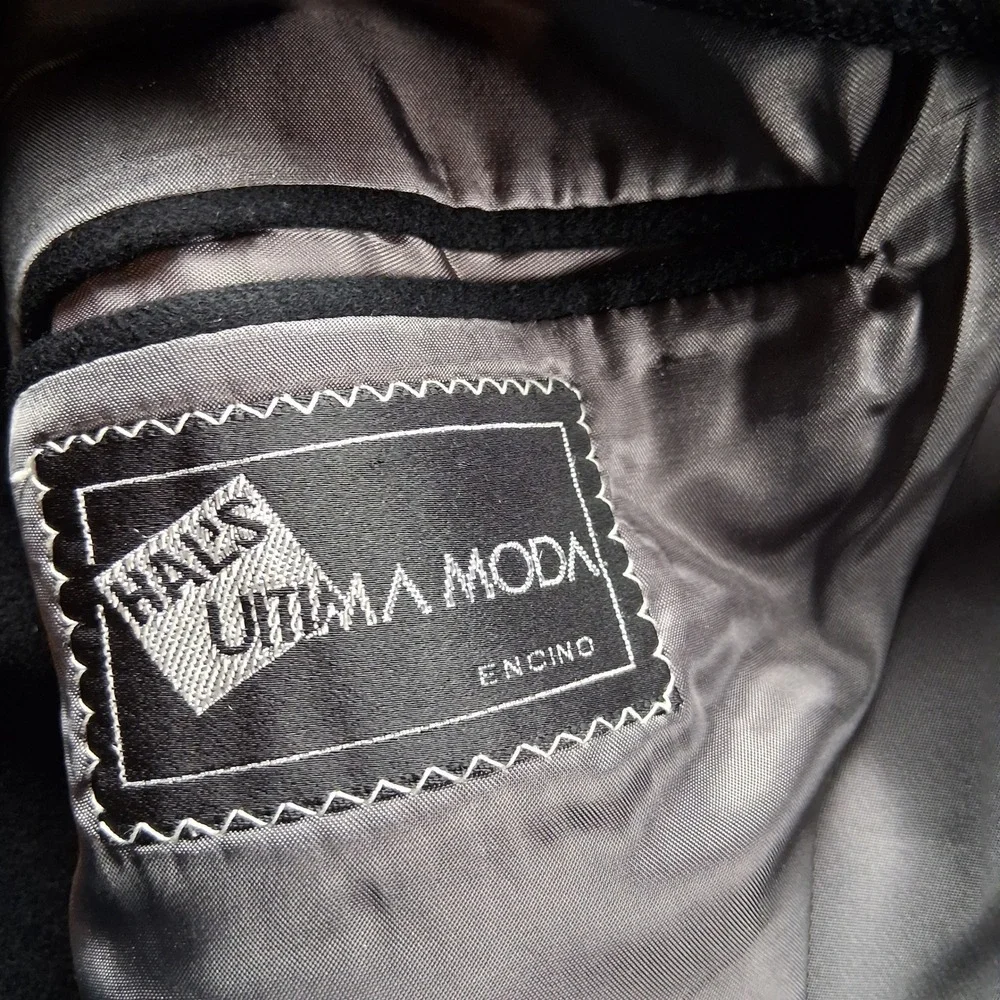 Hals Ultima Moda Blazer Mens 46 Black Two Button Wool Blend Sport Coat Encino